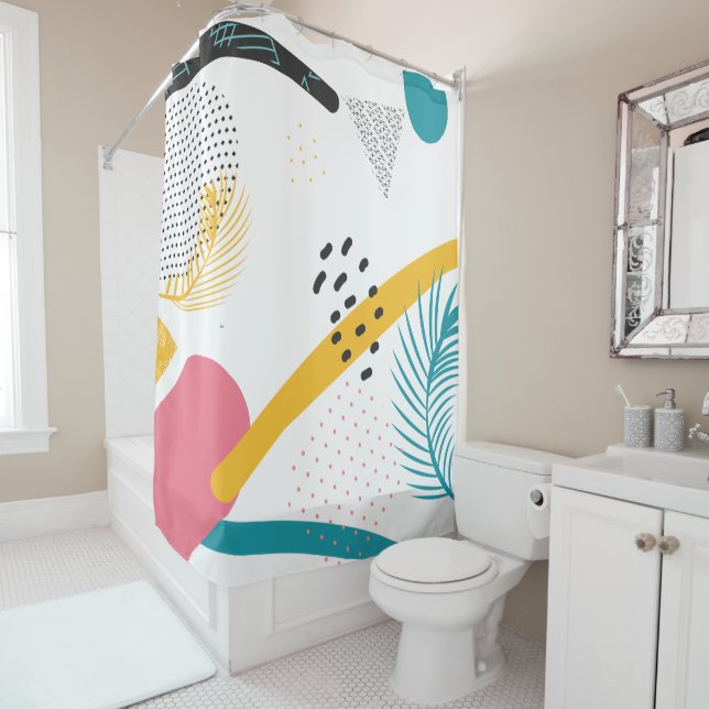 Abstract Hand Art Design Shower Curtain (In Situ)