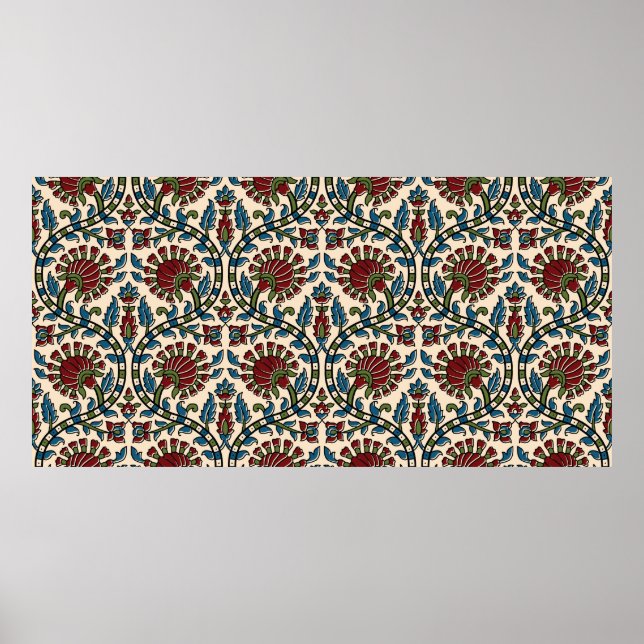 abstract hand block ajrakh print background design (Front)