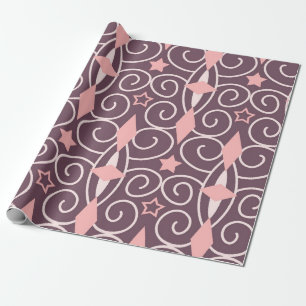 Abstract Hand Drawing Ornamental Geometric Shapes Wrapping Paper