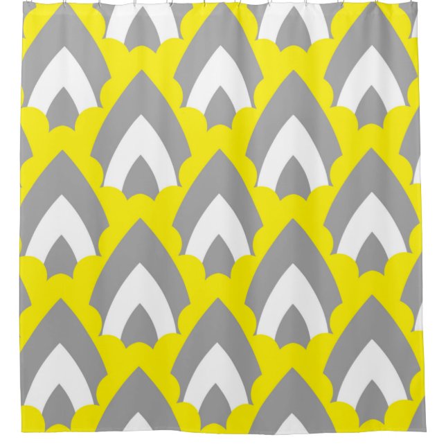 Abstract Hand Drawing Retro Geometric Shapes Trian Shower Curtain (Front)