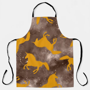 Abstract Hand Drawing Unicorn Horses Seamless Patt Apron