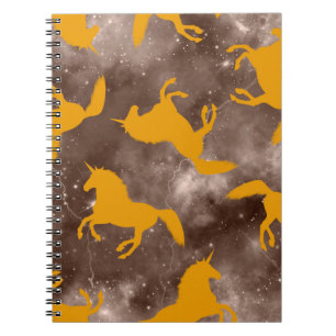 Abstract Hand Drawing Unicorn Horses Seamless Patt Notebook