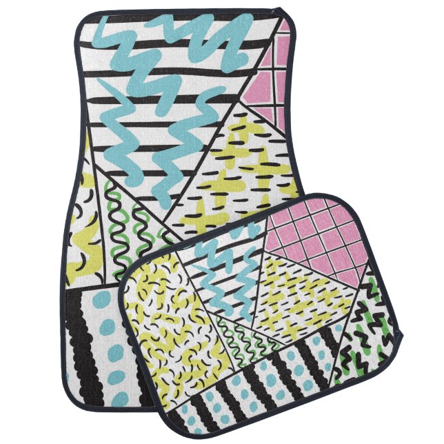 Abstract hand drawn background 3 car floor mat (Set)