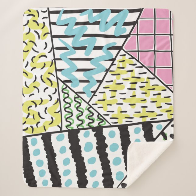 Abstract hand drawn background 3 sherpa blanket (Front)