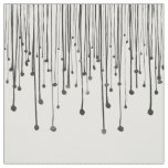 Abstract hand drawn black white water drops fabric