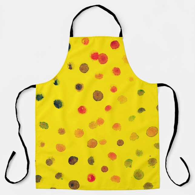 Abstract hand drawn image with multicolor dots on  apron (Front)