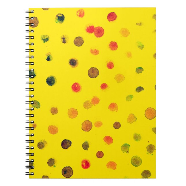 Abstract hand drawn image with multicolor dots on  notebook (Front)