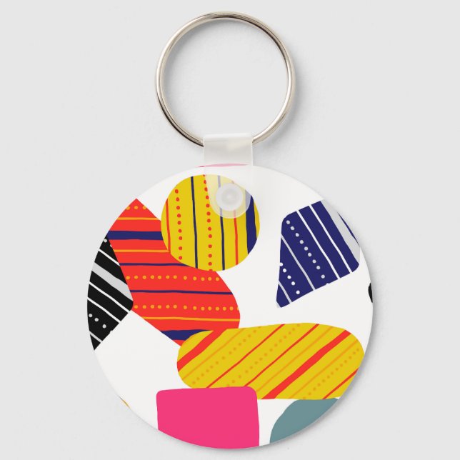 Abstract hand drawn, stylish pattern. keychain (Front)