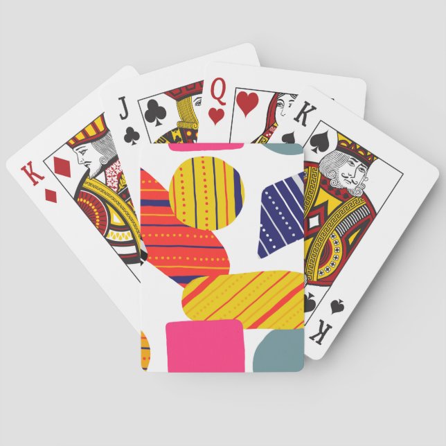 Abstract hand drawn, stylish pattern. poker cards (Back)