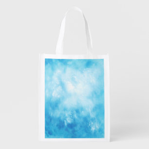 Abstract Hand Drawn Watercolor Background: Blue Grocery Bag