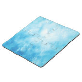 Abstract Hand Drawn Watercolor Background: Blue Puzzle Coaster (Side)