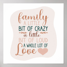 Abstract Hand Lettered Terracotta Family Quote Poster