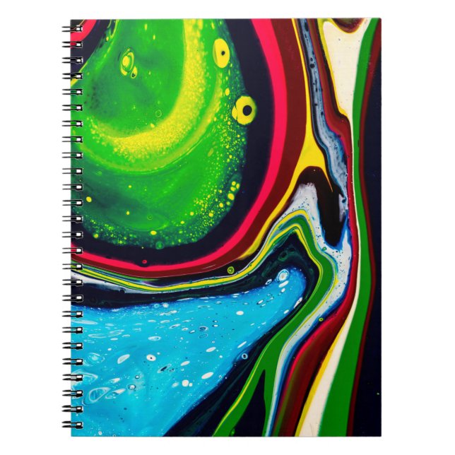 Abstract hand painted background, liquid acrylic p notebook (Front)