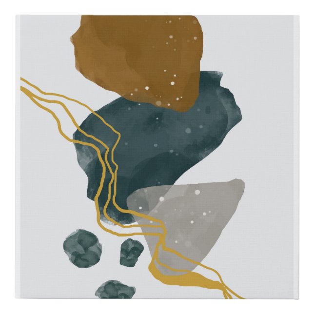 Abstract hand painted faux canvas print (Front)