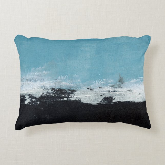 Abstract hand painted landscape accent pillow (Front)