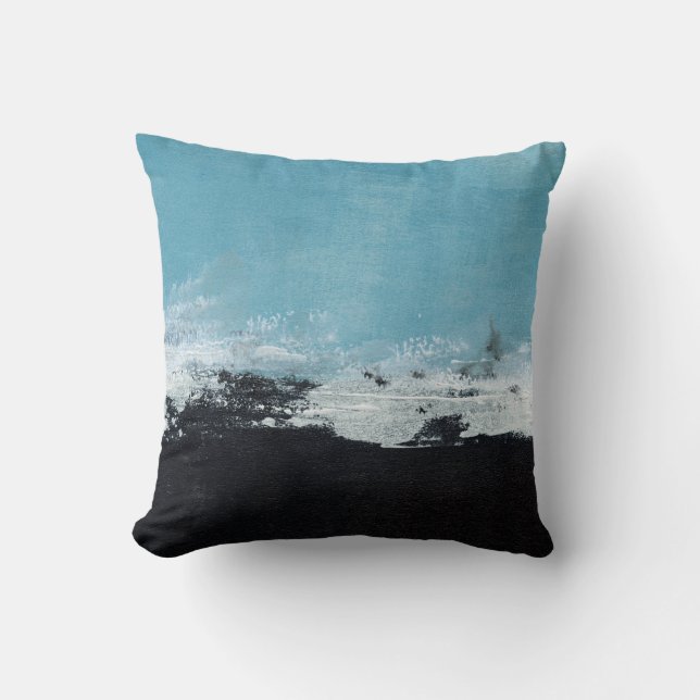 Abstract hand painted landscape throw pillow (Front)