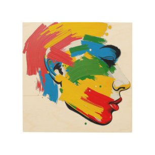 Abstract Hand-Painted Modern Feminism Wood Wall Art