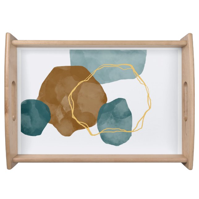 Abstract hand painted serving tray (Front)