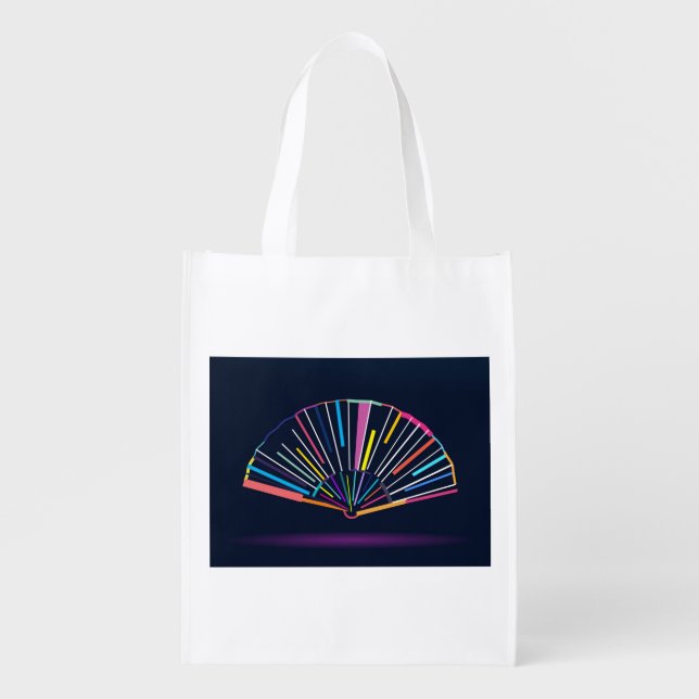 Abstract Hand paper fan Grocery Bag (Front)