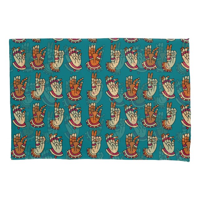 Abstract Hand Print: Vintage Impression Art Pillow Case (Front)