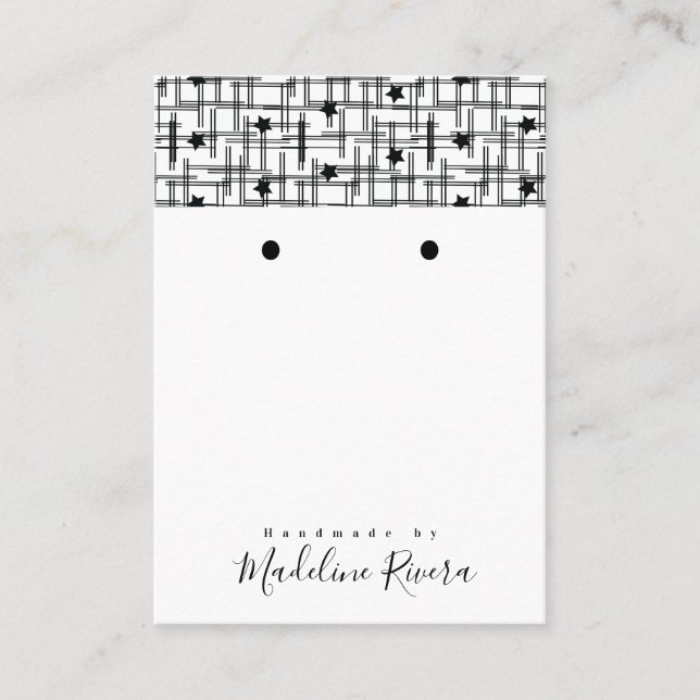 Abstract Handmade Artisan Earring Display Cards (Front)