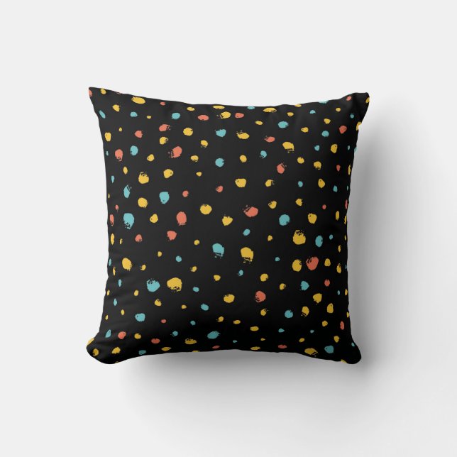 Abstract handmade round seamless pattern throw pillow (Front)