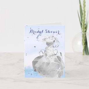 Abstract happy bride ribbons bridal shower wedding letterpress thank you card