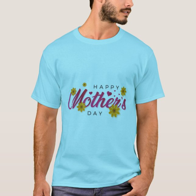 Abstract Happy Mother’s Day Typography T-Shirt (Front)