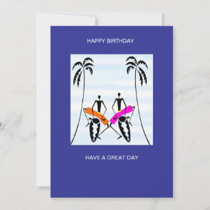 Abstract Happy Music and Dance Birthday Card
