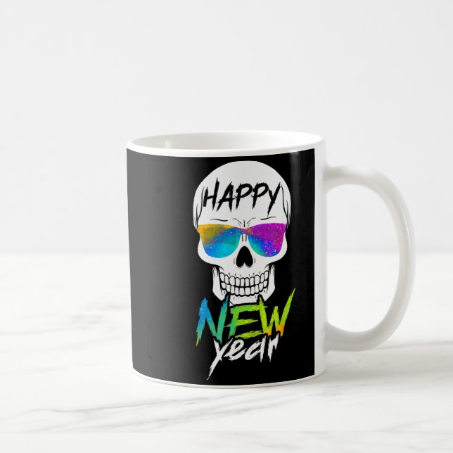 Abstract Happy New Skull Year  Coffee Mug (Right)