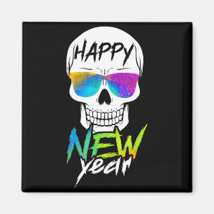 Abstract Happy New Skull Year  Magnet