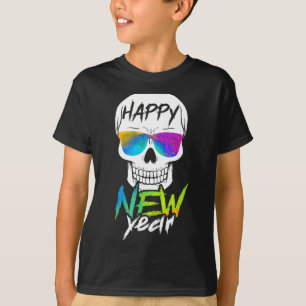 Abstract Happy New Skull Year  T-Shirt