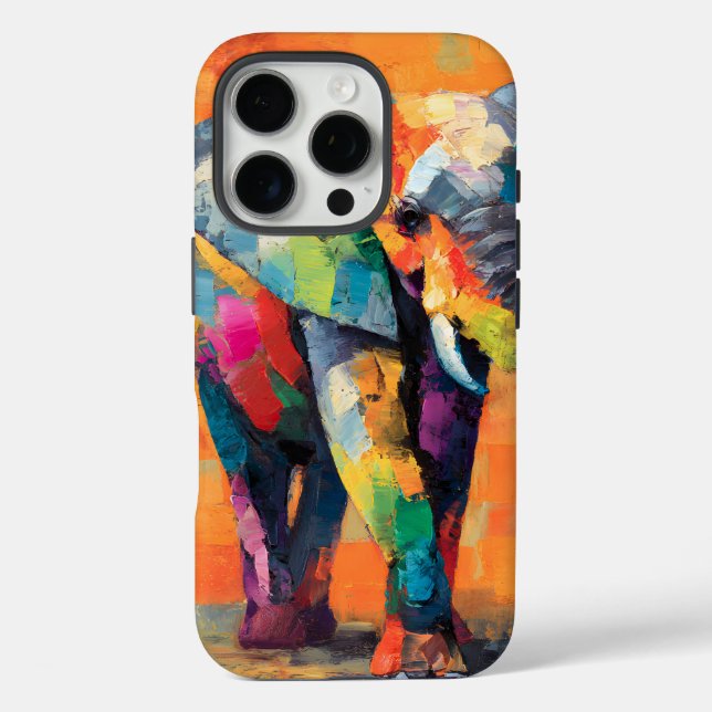 Abstract Happy Rainbow Elephant Case-Mate iPhone Case (Back)