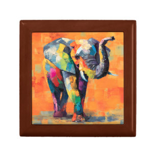 Abstract Happy Rainbow Elephant Gift Box