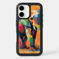 Abstract Happy Rainbow Elephant
