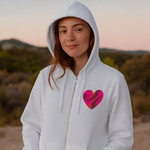 Abstract Heart Bold Red and Pink Swirl Pattern  Hoodie