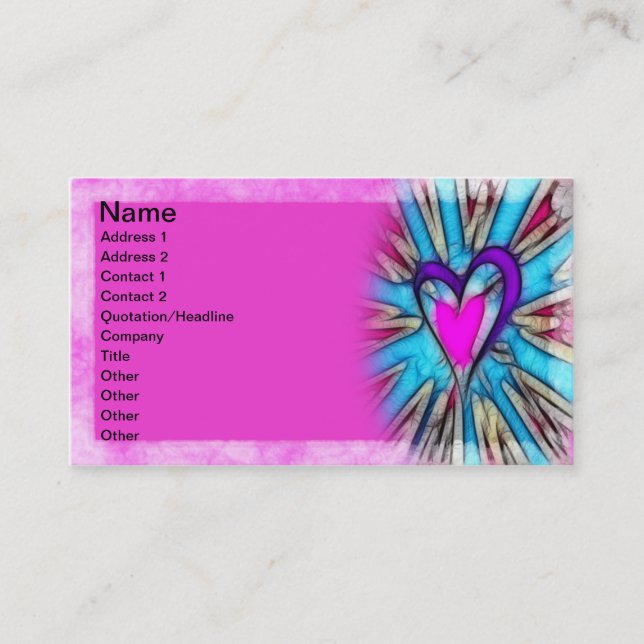 Abstract Heart Business Card (Front)