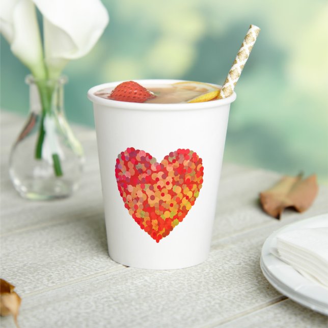 Abstract Heart Confetti Art Paper Cups (Insitu)