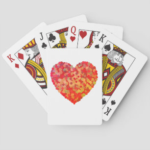 Abstract Heart Confetti Art Poker Cards