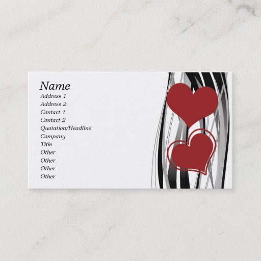 Customizable Abstract Heart Design Business Cards