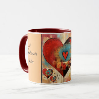 Abstract Heart Design With Text Valentine's Mug
