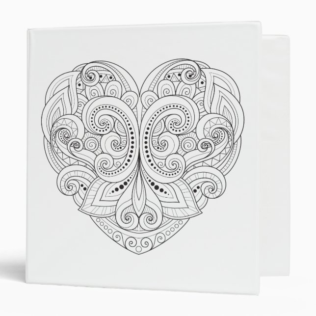 Abstract Heart Doodle Binder (Front/Inside)