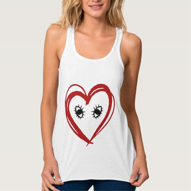 Abstract Heart Face Tank Top (Front)