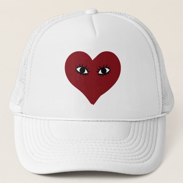 Abstract Heart Face Trucker Hat (Front)