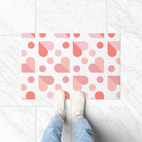 Abstract Heart Geometric Pattern Doormat