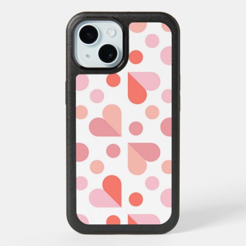 Abstract Heart Geometric Pattern iPhone 15 Case