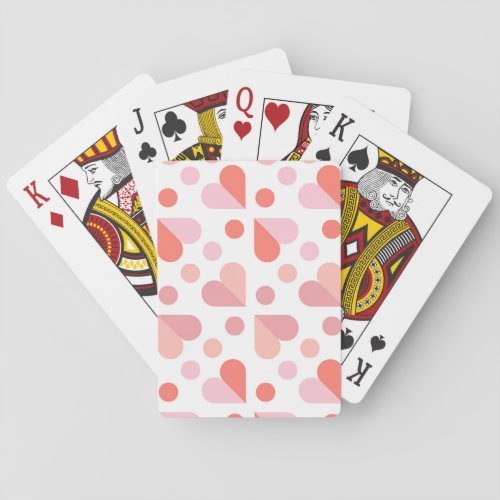 Abstract Heart Geometric Pattern Playing Cards