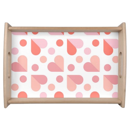 Abstract Heart Geometric Pattern Serving Tray