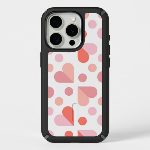 Abstract Heart Geometric Pattern iPhone 15 Pro Case