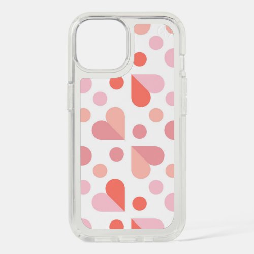 Abstract Heart Geometric Pattern iPhone 15 Case